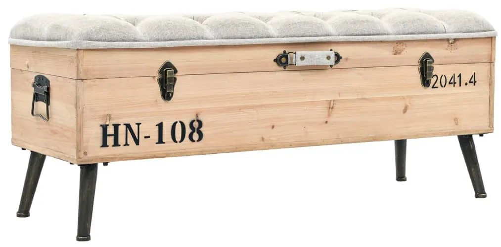 339294 vidaXL Bancă de depozitare, 110 cm, lemn masiv de brad