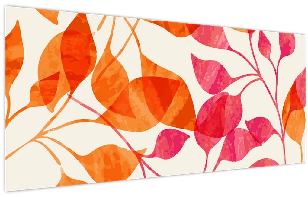 Tablou - Frunze portocalii (120x50 cm)