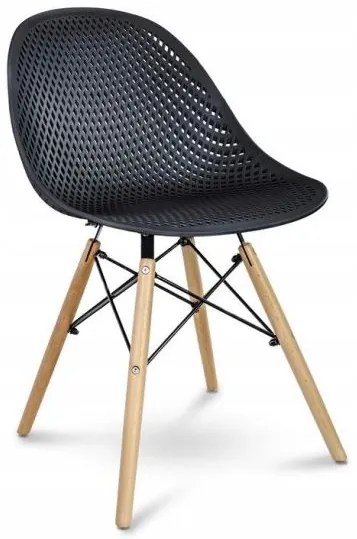 Scaun stil scandinav, PP, lemn, negru, 45x56x77 cm, Cava