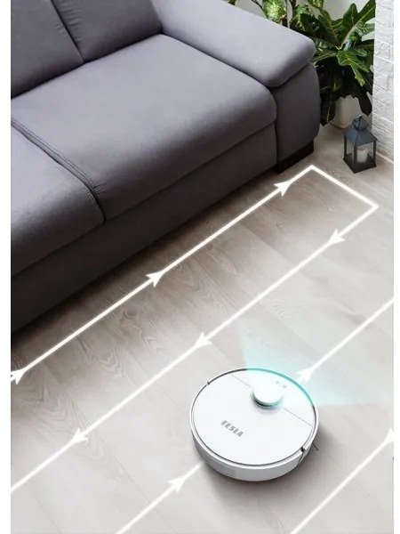 TESLA Electronics RoboStar - Aspirator robot 2în1 2550 mAh Wi-Fi alb