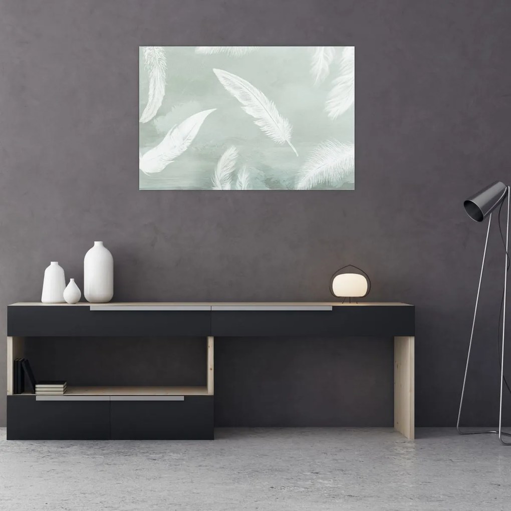 Tablou - Pene albe (90x60 cm)