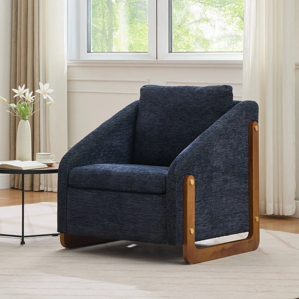 Scaun modern de accent pentru living, Albastru | Aosom Romania