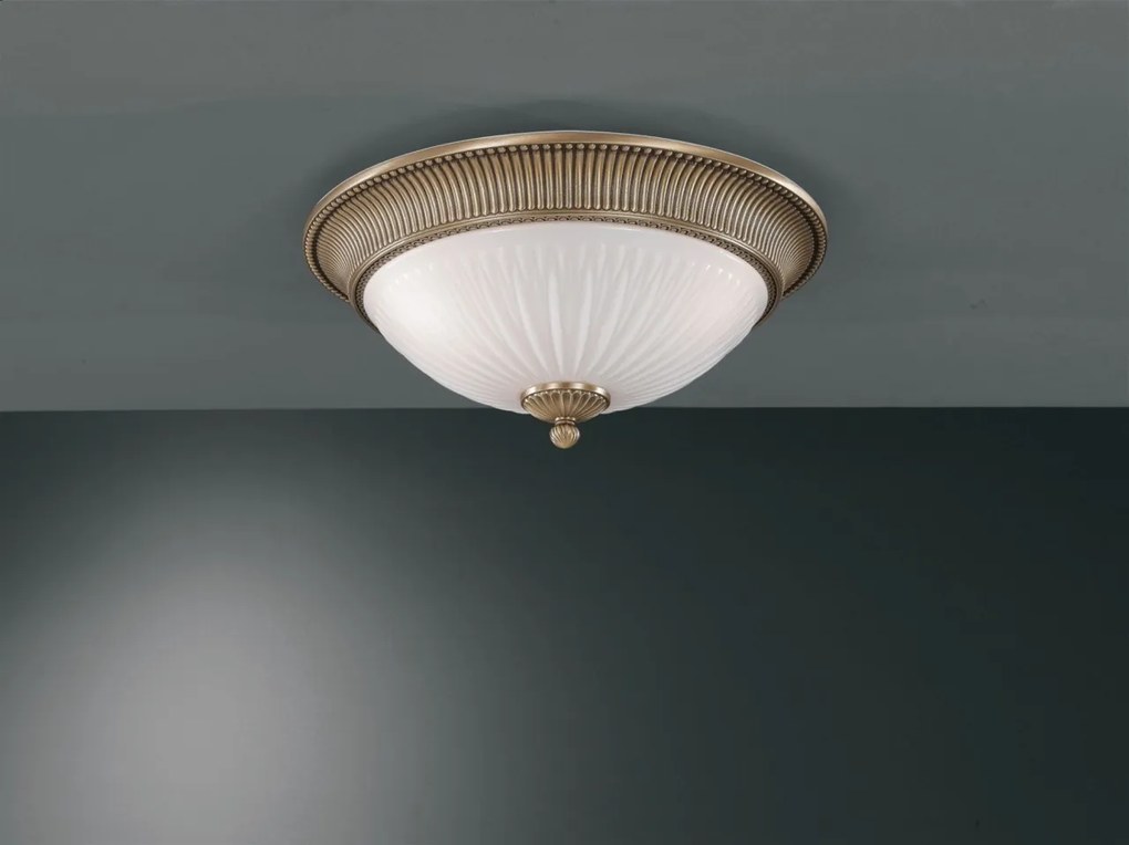 Plafoniera clasica design italian din alama, sticla 9250 RA-PL. 9270/3