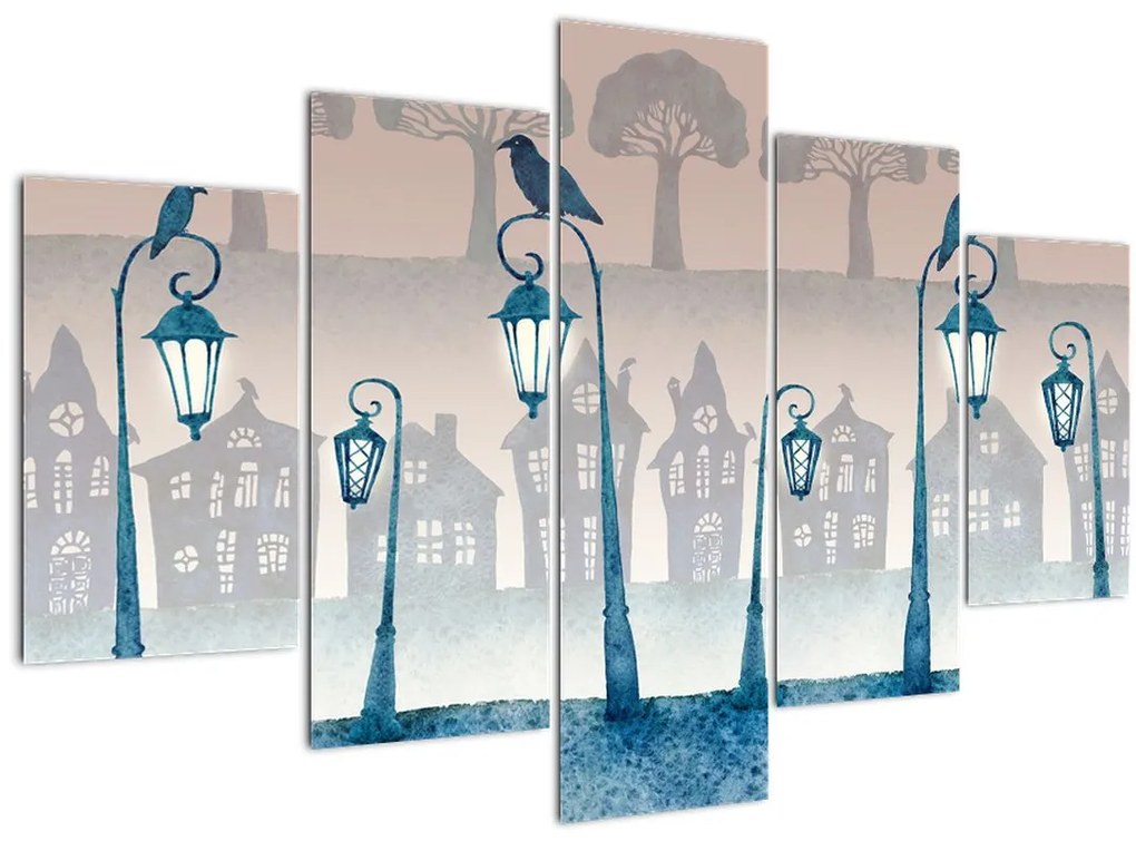 Tablou - Corbii păzind orașul (150x105 cm)