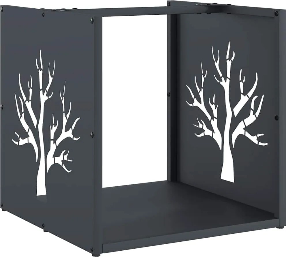 vidaXL Suport pentru lemne de foc Antracit Oțel laminat la rece