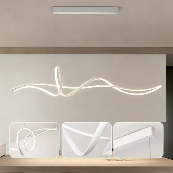 Brilagi - Lustra LED cu dimmer pe cablu SIGNATURE LED/55W/230V 120x23 cm albă + telecomandă