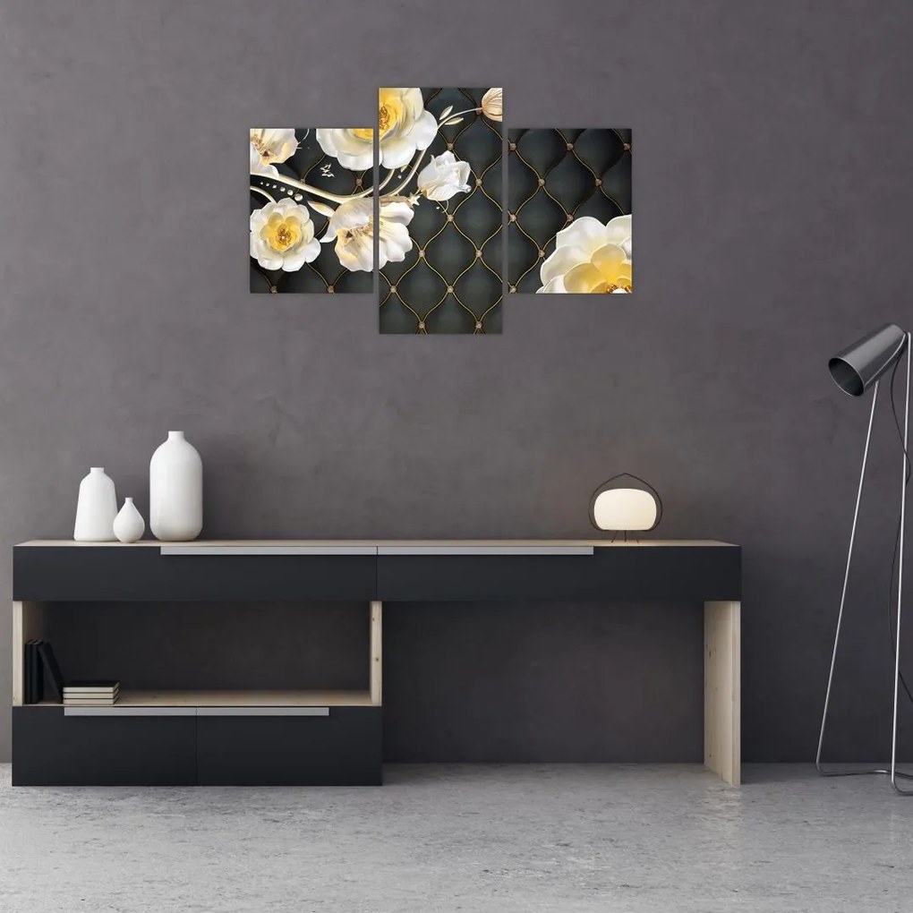 Tablou - Imagine cu flori de trandafir alb (90x60 cm)