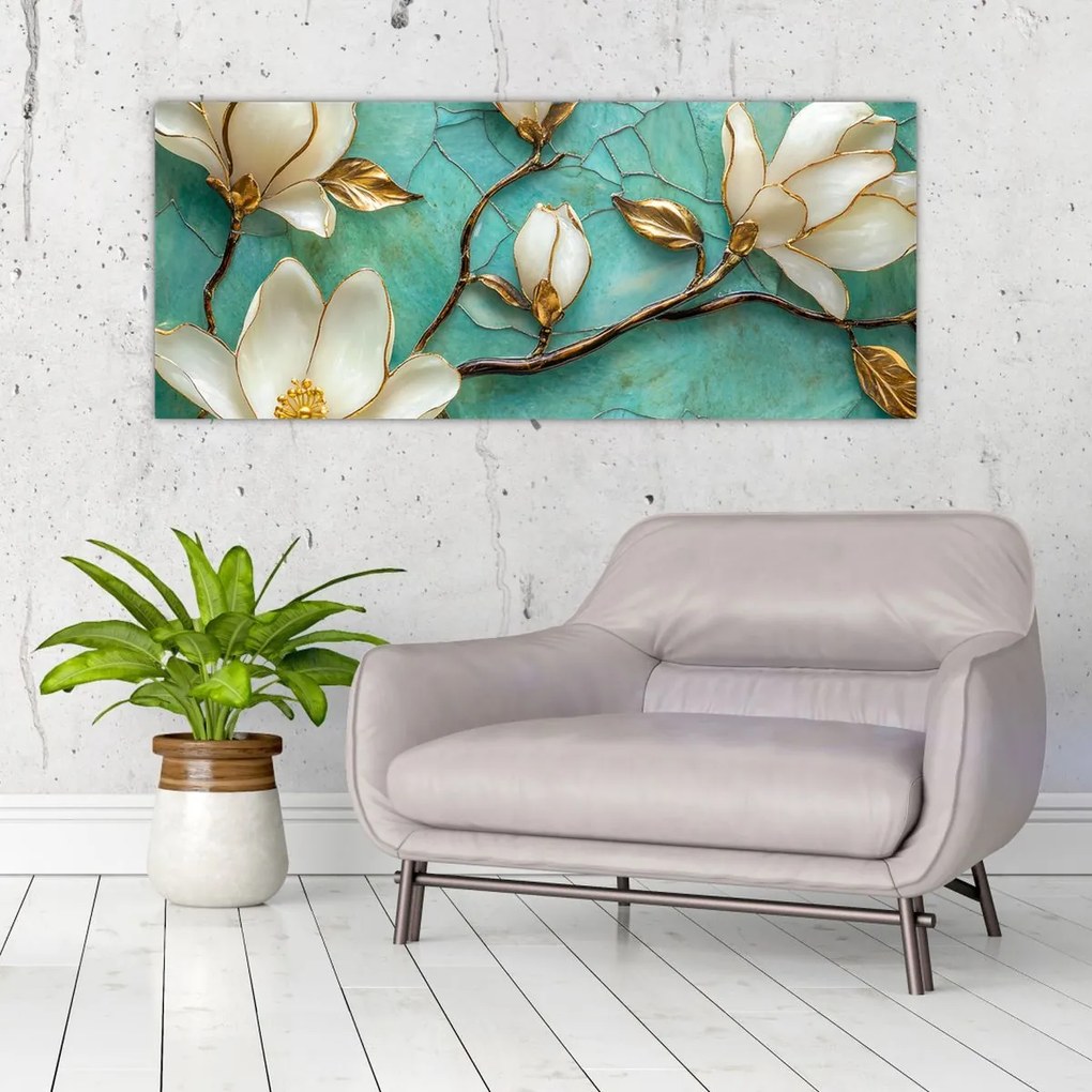 Tablou - Magnolii 3D (120x50 cm)