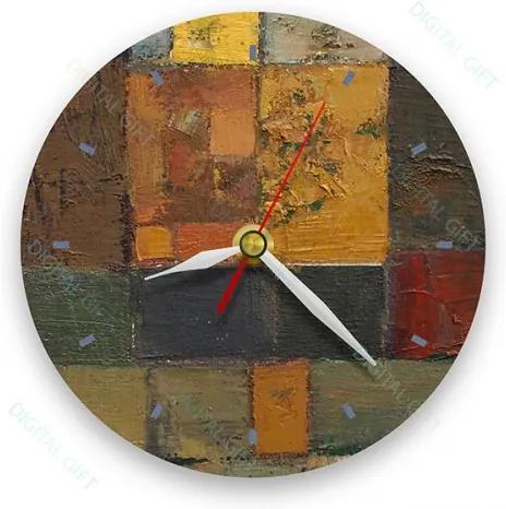 Ceas de perete - Abstract, labirint cu oranj 21 cm, lemn