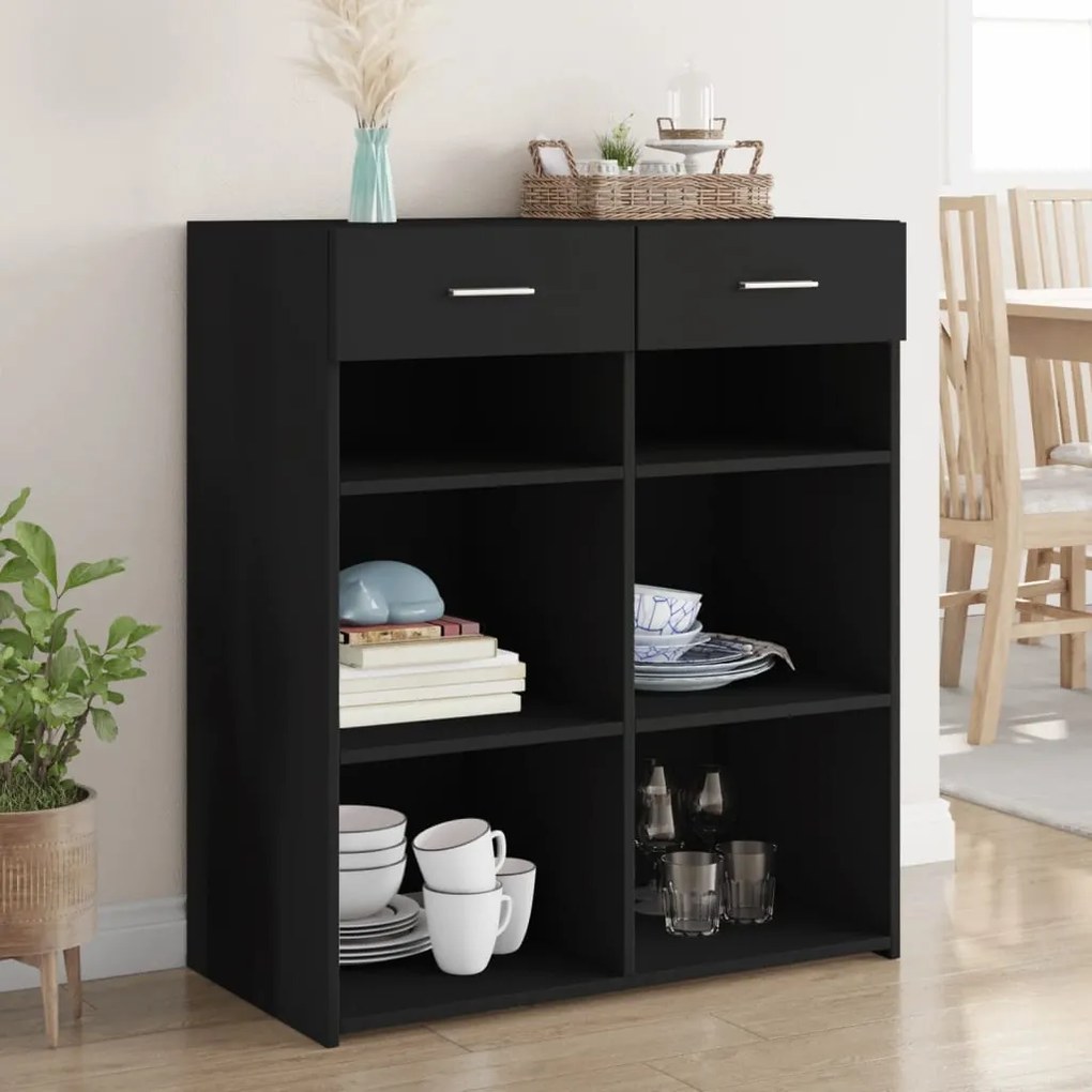 vidaXL Dulap, negru, 80x42,5x93 cm, lemn prelucrat