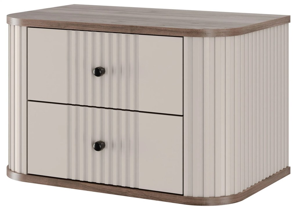 Set noptiere suspendat Vesper 56 cm - cașmir / nuc / mânere negre