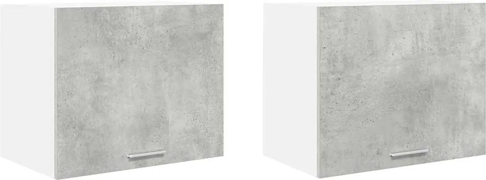 vidaXL Dulap suspendat cu ușă 2 pcs Gri beton și Alb 50 x 31 x 40 cm