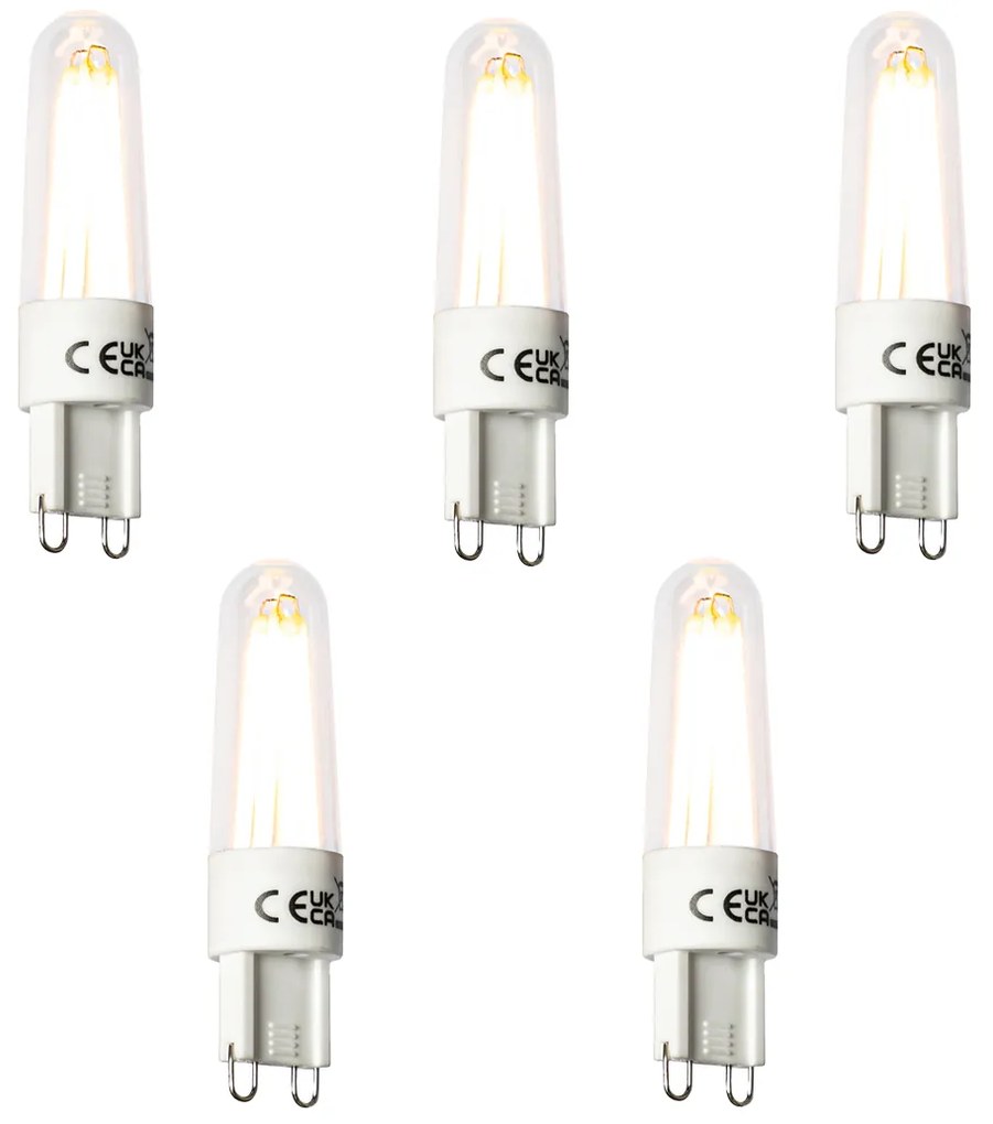Set 5 becuri Bec LED G9 cu filament 2.5W 240lm 2300K