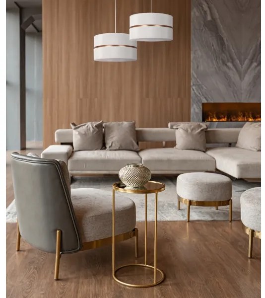 Lustră pe cablu Duolla DUO 1xE27/15W/230V d. 40 cm crem/auriu