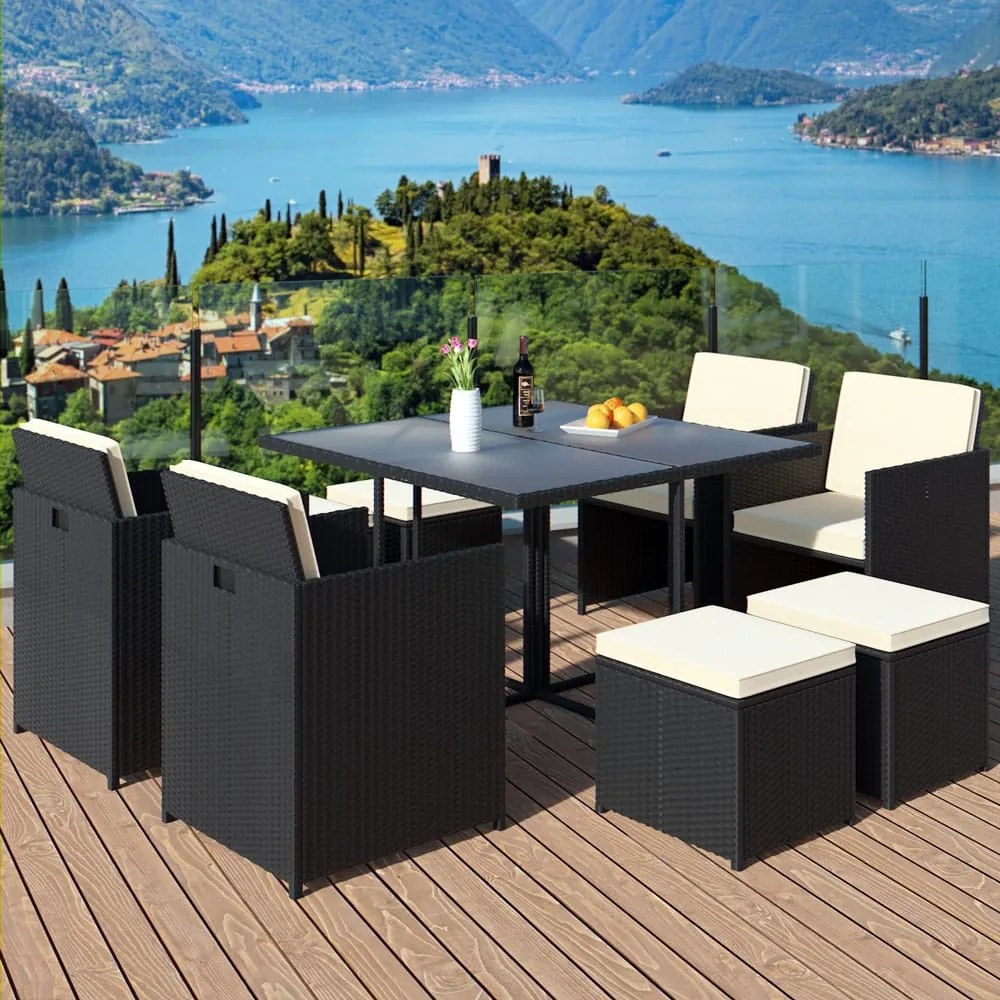Deuba Set ratan de gradina America 4+4 - antracit