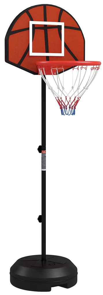 SPORTNOW Coș de Baschet și Stâlp cu Tablă de Darts Magnetică cu Săgeți, Coș de Baschet Reglabil în Înaltime, 38,5x48,5x179 cm, Negru | Aosom Romania