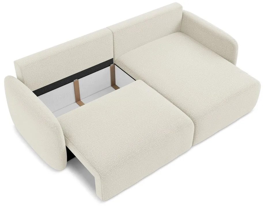 Colțar crem extensibil/cu spațiu de depozitare (cu colț pe partea dreaptă) Kalena – Makamii