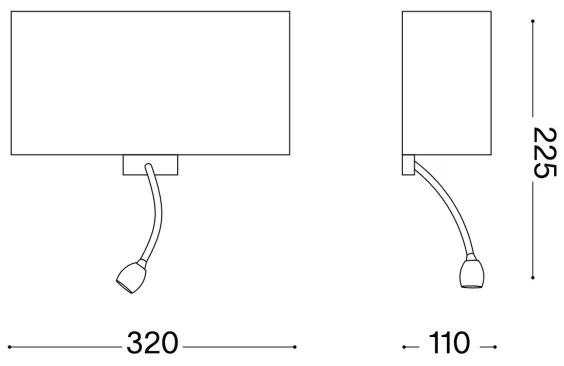 Lampă LED flexibilă de perete Ideal Lux HOTEL 1xE27/60W/230V + LED/1,5W alb