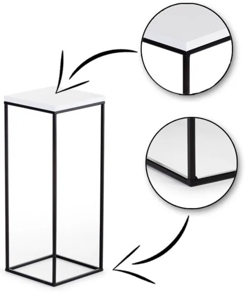 Suport flori BASICLOFT 60x24 negru/alb