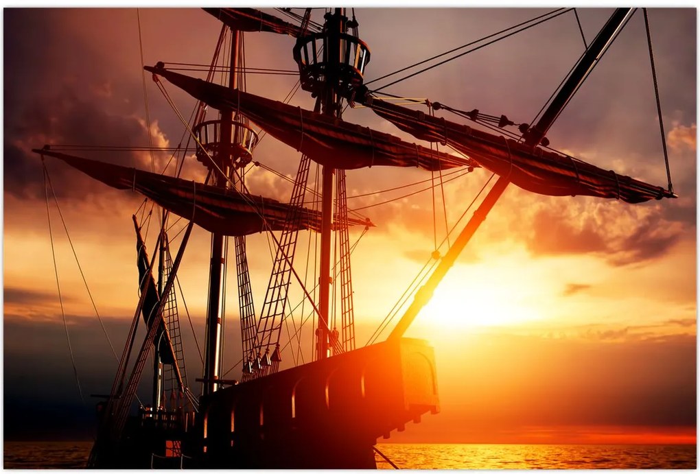 Tablou - Navă de pirați veche (90x60 cm)