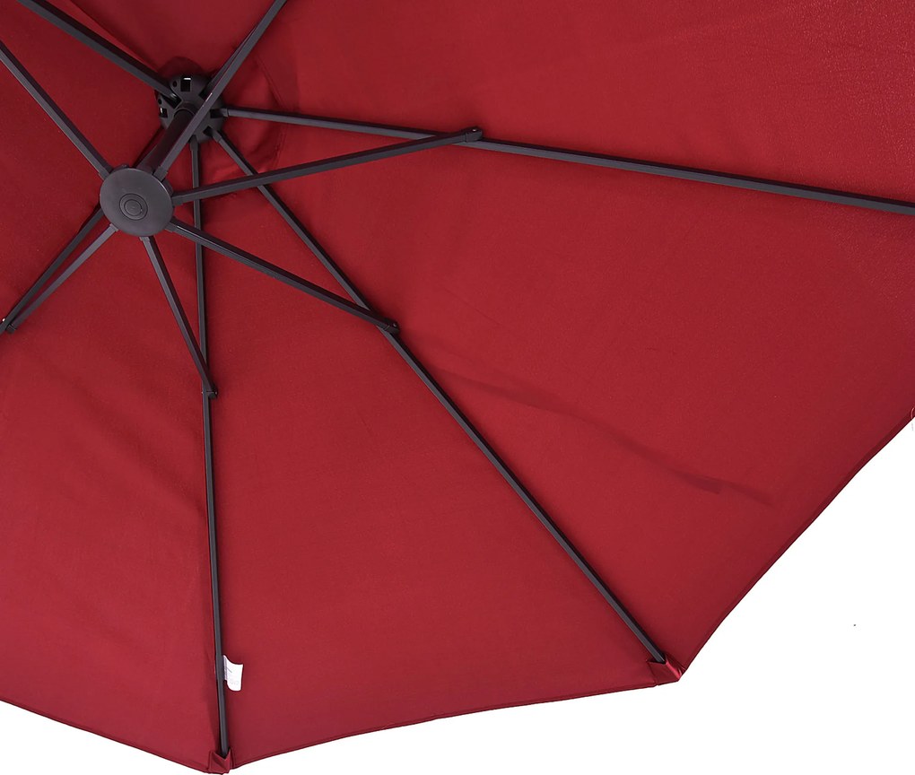 Outsunny Umbrelă Dublă de Grădină în Oțel și Poliester Roșu cu Deschidere Ușoară | Aosom Romania