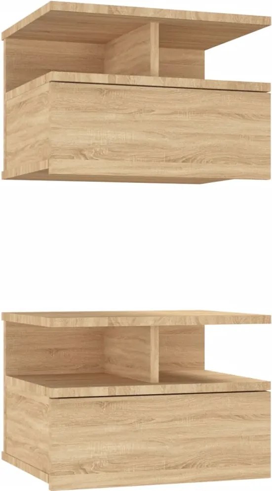 vidaXL Noptiere suspendate, 2 buc., stejar sonoma, 40x31x27 cm