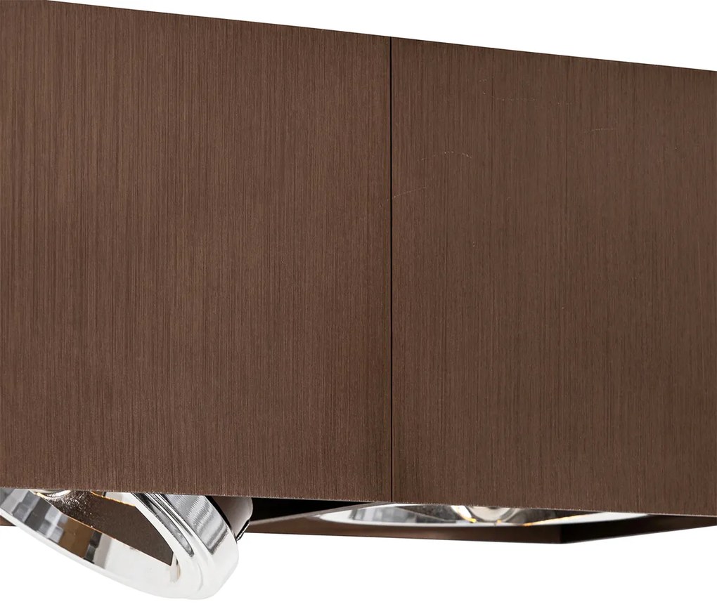 Spot de design bronz închis dreptunghiular cu 2 lumini, rabatabil și rotativ - Box