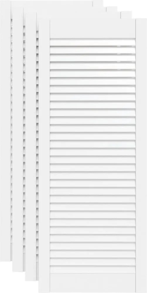 vidaXL Uși dulap design lambriu 4 buc. alb 99,3x39,4 cm lemn masiv pin