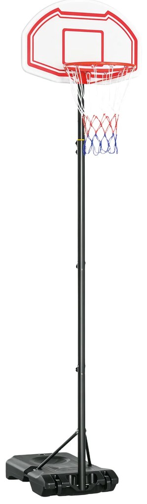 HOMCOM Panou de Baschet cu Înălțime Reglabilă, Bază Umplută și 2 Roți, Panou de Baschet, 70x45x258-314 cm, Roșu | Aosom Romania