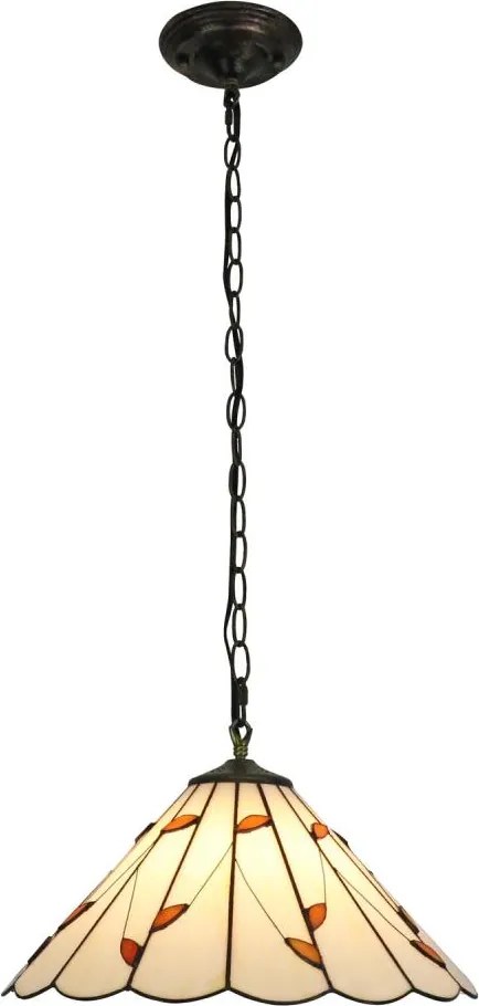 Brilagi - Lustră Tiffany cu vitralii, suspendată pe lanț, FOLIA, 1x E27/60W/230V, Ø 40 cm