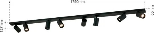 Orion - Spot aplicat SEAN 8xGU10/13W/230V negru