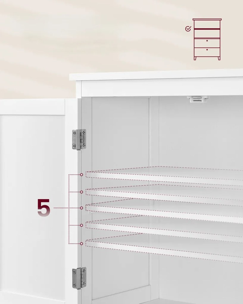 Dulap baie LAVORANO 110x60 cm, albă