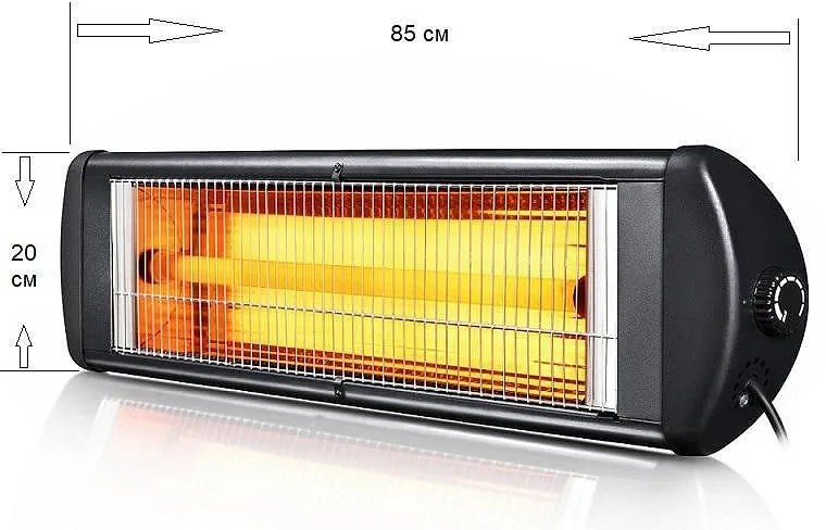 Radiator cu quartz pentru baie Crown EXO-20, 2000 W, Montare pe perete, Rezistent la apa, Negru