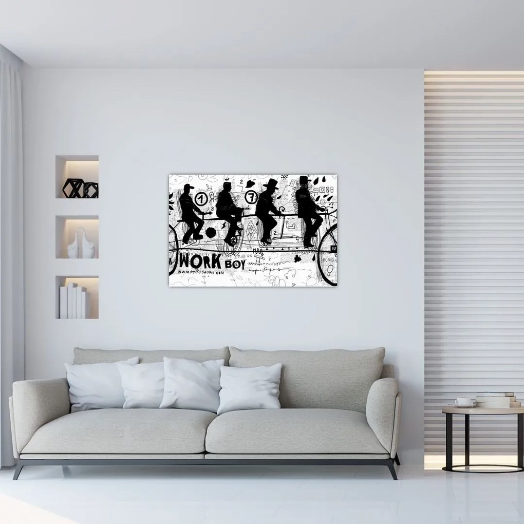 Tablou - Munca în echipă, ciclism (90x60 cm)