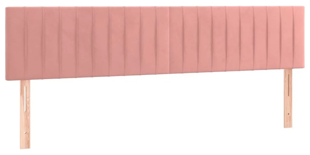 346297 vidaXL Tăblii de pat, 2 buc, roz, 100x5x78/88 cm, catifea