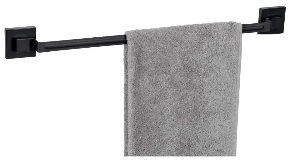 WENKO 71445800 - Bară pentru prosoape VACUUM-LOC QUADRO ED 60,5x6 cm negru