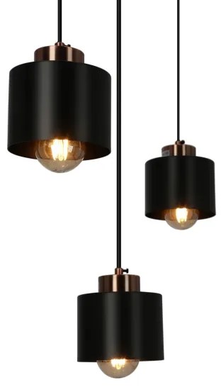 Lustră pe cablu OLENA 3xE27/60W/230V neagră
