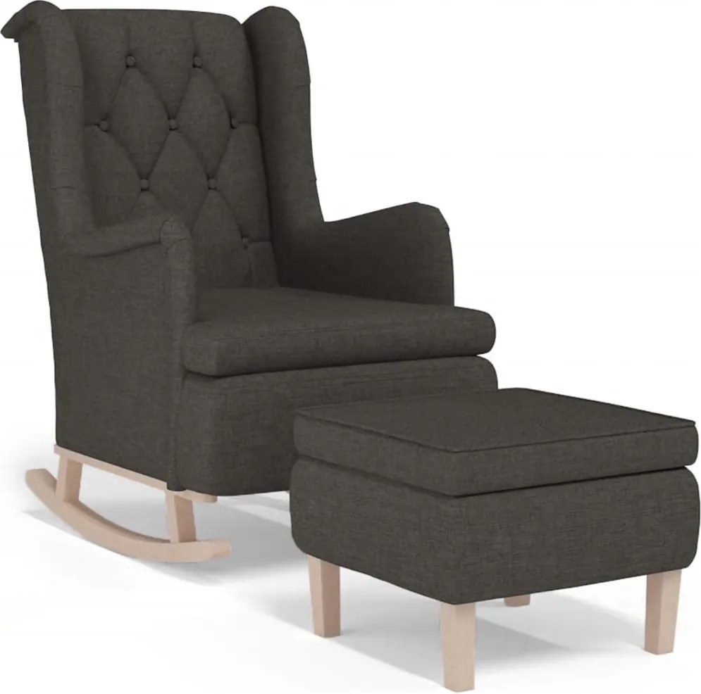 vidaXL Fotoliu balansoar cu taburet, gri închis, material textil