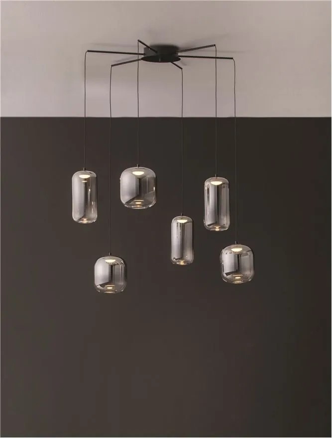 Lustra cu 6 pendule LED design modern AELIA