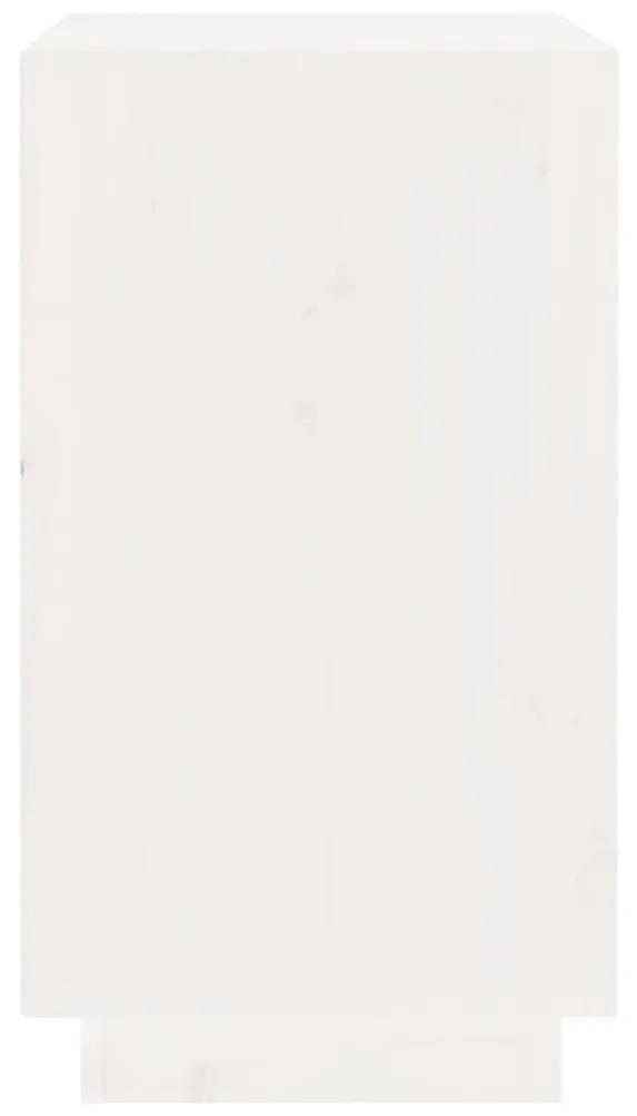 Dulap de vinuri, alb, 55,5x34x61 cm, lemn masiv de pin Alb, 1