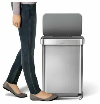 Simplehuman Coș cu pedale 55 l, argintiu, 55 l