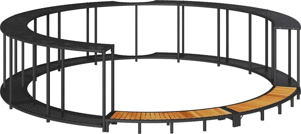 vidaXL Înconjur pentru cadă hidromasaj cu depozitare și treaptă negru