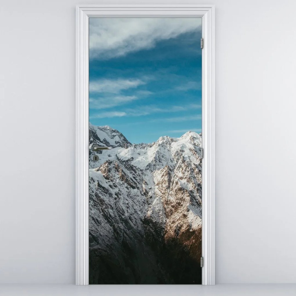 Fototapet pentru ușă - Creste montane înzăpezite (95x205cm)