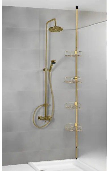 WENKO 24569100-Poliță de colț DOLCEDO 31x275 cm auriu