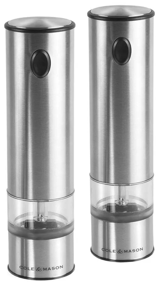Cole&Mason - Set 2 râșnițe electrice BATTERSEA, 6xAAA, pentru condimente