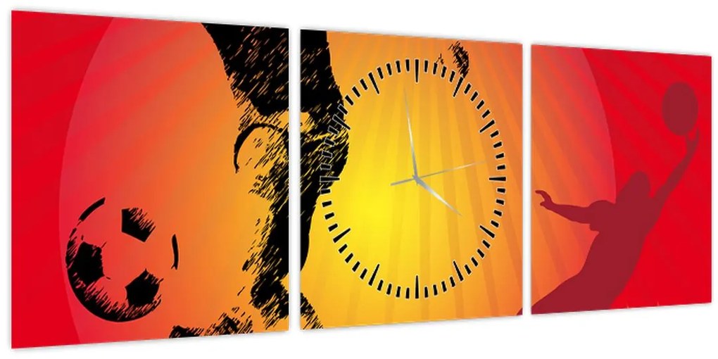 Tablou - Fotbal (cu ceas) (90x30 cm)