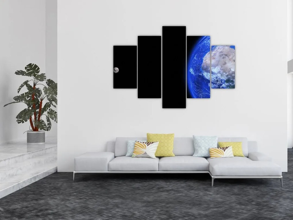 Tablou - Luna și Pământul (150x105 cm)