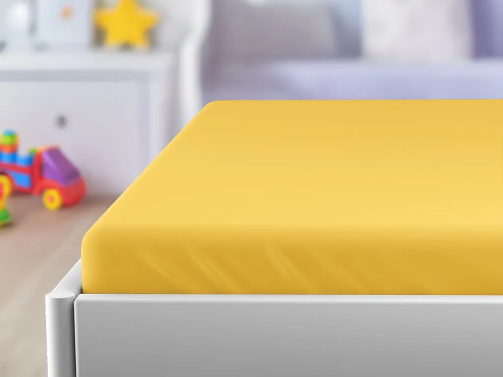 Cearsaf Jersey pentru patut EXCLUSIVE 70x140 cm galben