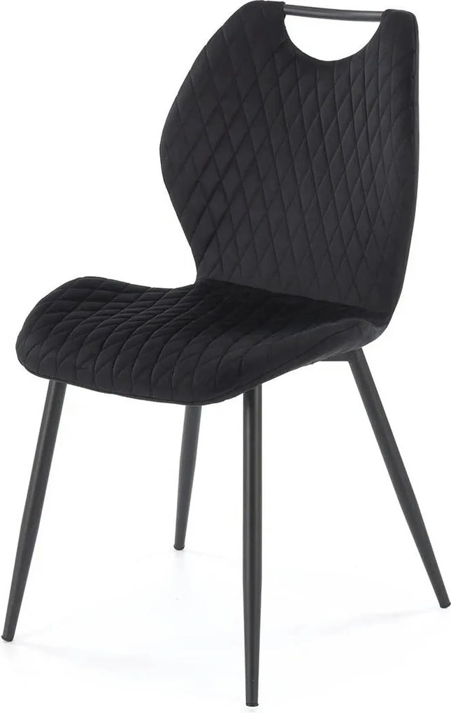 Scaun K569, negru - HLR 66, stofa catifelata/otel, 47x54x84 cm