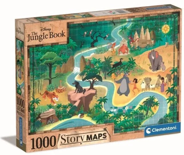 Disney Classics Jungle Book Hartă de basm puzzle Clementoni 1000 de piese